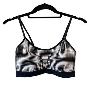 Coobie Stripeed Bralette Black Light Grey Stripe O/S